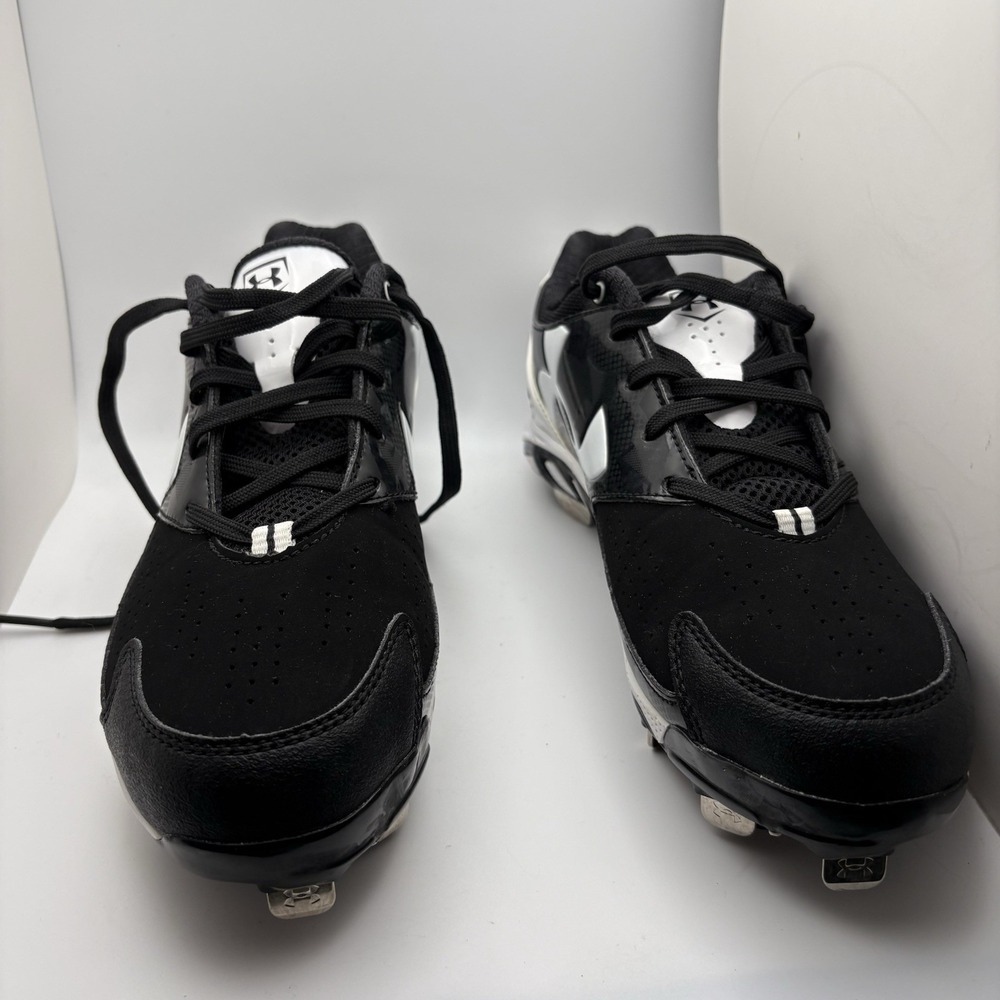 Under Armour Womens Fastpitch Spikes Spine Glyde ST Cleats Black White 8 1264179